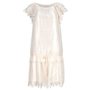 Vanessa Bruno Cutout-Detailed Mini Dress in Ivory Silk